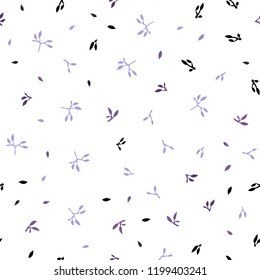 Light Purple vector seamless doodle template with leaves. Doodle illustration of leaves in Origami style with gradient. Template for business cards, websites.