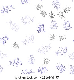 Light Purple vector seamless doodle background with branches. Doodle illustration of leaves and branches in Origami style. Template for business cards, websites.