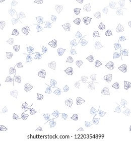 Light Purple vector seamless doodle template with leaves. An elegant bright illustration with leaves in Natural style. Template for business cards, websites.