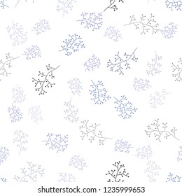 Light Purple vector seamless doodle background with branches. Doodle illustration of leaves and branches in Origami style. Texture for window blinds, curtains.