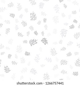 Light Purple vector seamless doodle template with leaves, branches. Sketchy doodles on white background. Pattern for design of window blinds, curtains.