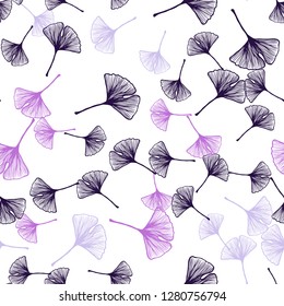 Light Purple vector seamless doodle layout with leaves. Shining colored illustration with leaves in doodle style. Template for business cards, websites.