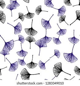 Light Purple vector seamless doodle background with leaves. Modern geometrical abstract illustration with leaves. Texture for window blinds, curtains.