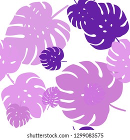 Light Purple vector seamless doodle background with leaves. Decorative illustration with doodles on abstract template. Pattern for trendy fabric, wallpapers.