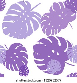 Light Purple vector seamless doodle template with leaves. Colorful abstract illustration with leaves in doodle style. Pattern for design of fabric, wallpapers.