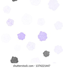 Light Purple vector seamless doodle template with flowers. Modern abstract illustration with flowers. Template for business cards, websites.