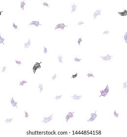 Light Purple vector seamless doodle background with leaves. Modern geometrical abstract illustration with leaves. Template for business cards, websites.