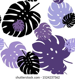 Light Purple vector seamless doodle pattern with leaves. Modern geometrical abstract illustration with leaves. Pattern for trendy fabric, wallpapers.