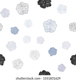 Light Purple vector seamless doodle pattern with flowers. An elegant bright illustration with flowers. Pattern for trendy fabric, wallpapers.
