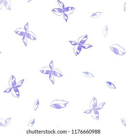 Light Purple vector seamless elegant background with leaves. Brand new colored illustration in blurry style with leaves. Pattern for design of fabric, wallpapers.