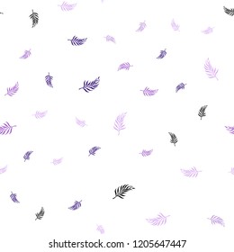 Light Purple vector seamless elegant background with leaves. Creative illustration in blurred style with leaves. Template for business cards, websites.