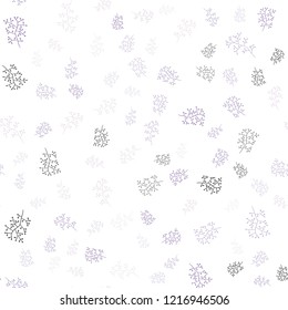 Light Purple vector seamless elegant template with leaves, branches. Abstract illustration with leaves, branches in doodles style. Design for textile, fabric, wallpapers.