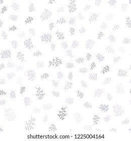 Light Purple vector seamless elegant background with leaves, branches. Colorful abstract illustration with leaves in doodle style. Pattern for design of window blinds, curtains.
