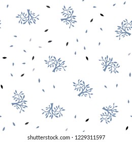 Light Purple vector seamless elegant template with leaves, branches. Sketchy doodles on white background. Pattern for trendy fabric, wallpapers.