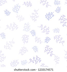 Light Purple vector seamless elegant pattern with branches. Colorful abstract illustration with leaves in doodle style. Pattern for trendy fabric, wallpapers.