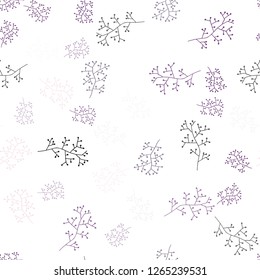 Light Purple vector seamless elegant template with branches. Creative illustration in blurred style with leaves, branches. Design for textile, fabric, wallpapers.