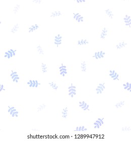 Light Purple vector seamless elegant pattern with leaves. Creative illustration in blurred style with leaves. Pattern for design of fabric, wallpapers.