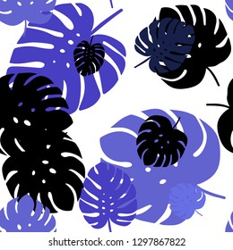 Light Purple vector seamless elegant background with leaves. leaves on blurred abstract background with gradient. Texture for window blinds, curtains.