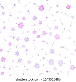 Light Purple vector seamless hand painted texture. Modern geometrical abstract illustration with leaves. New template for your brand book.