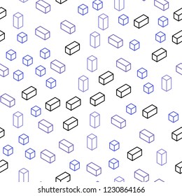 Light Purple vector seamless, isometric texture in rectangular style. Glitter abstract illustration with rectangular shapes. Pattern for design of fabric, wallpapers.