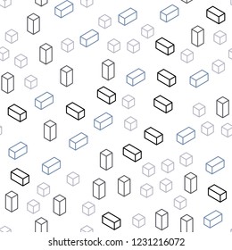 Light Purple vector seamless, isometric layout with lines, rectangles. Modern abstract illustration with colorful rectangles. Design for textile, fabric, wallpapers.