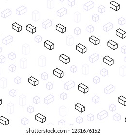 Light Purple vector seamless, isometric cover in polygonal style. Beautiful illustration with rectangles and squares. Design for wallpaper, fabric makers.