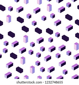 Light Purple vector seamless, isometric backdrop with rhombus. Illustration with set of colorful rectangles. Template for business cards, websites.