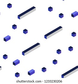 Light Purple vector seamless, isometric cover in polygonal style. Abstract gradient illustration with rectangles. Design for textile, fabric, wallpapers.