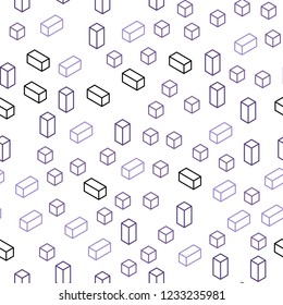 Light Purple vector seamless, isometric texture in rectangular style. Modern abstract illustration with colorful rectangles. Texture for window blinds, curtains.