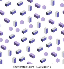 Light Purple vector seamless, isometric texture in rectangular style. Abstract gradient illustration with rectangles. Template for business cards, websites.