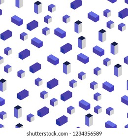Light Purple vector seamless, isometric backdrop with rhombus. Illustration with set of colorful rectangles. Template for business cards, websites.