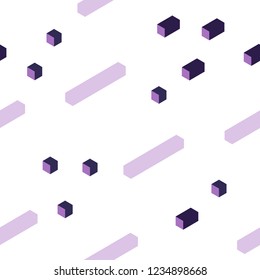 Light Purple vector seamless, isometric cover in polygonal style. Decorative design in abstract style with rectangles. Pattern for design of fabric, wallpapers.