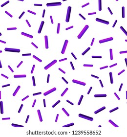 Light Purple vector seamless, isometric layout with flat lines. Glitter abstract illustration with colorful sticks. Texture for window blinds, curtains.