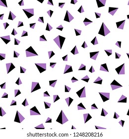 Light Purple vector seamless, isometric layout with lines, triangles. Triangles on abstract background with colorful gradient. Design for textile, fabric, wallpapers.