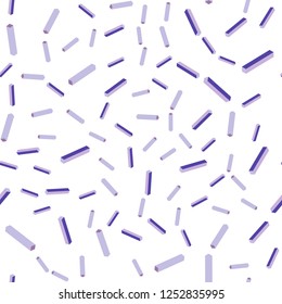 Light Purple vector seamless, isometric template with repeated sticks. Glitter abstract illustration with colorful sticks. Pattern for design of fabric, wallpapers.