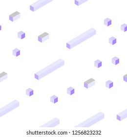 Light Purple vector seamless, isometric backdrop with rhombus. Illustration with set of colorful rectangles. Texture for window blinds, curtains.