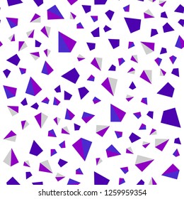 Light Purple vector seamless, isometric cover with polygonal style. Glitter abstract illustration with triangular shapes. Design for wallpaper, fabric makers.