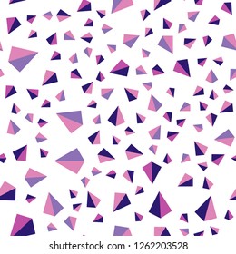 Light Purple vector seamless, isometric texture with triangular style. Abstract gradient illustration with triangles. Texture for window blinds, curtains.