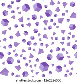 Light Purple vector seamless, isometric template with crystals, squares. Glitter abstract illustration with squares, lines. Design for wallpaper, fabric makers.