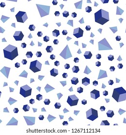 Light Purple vector seamless, isometric background with triangles, cubes. Decorative design in abstract style with lines, cubes. Design for wallpaper, fabric makers.
