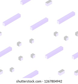 Light Purple vector seamless, isometric background with rectangles. Beautiful illustration with rectangles and squares. Pattern for trendy fabric, wallpapers.