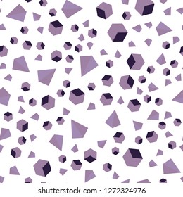 Light Purple vector seamless, isometric template with crystals, squares. Abstract illustration with colorful lines, cubes. Pattern for design of fabric, wallpapers.