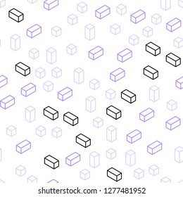 Light Purple vector seamless, isometric texture in rectangular style. Rectangles on abstract background with colorful gradient. Design for textile, fabric, wallpapers.