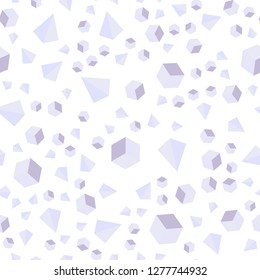 Light Purple vector seamless, isometric pattern with polygonal style with cubes. Decorative design in abstract style with lines, cubes. Design for wallpaper, fabric makers.