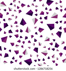 Light Purple vector seamless, isometric layout with lines, triangles. Illustration with set of colorful triangles. Template for business cards, websites.