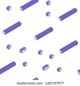 Light Purple vector seamless, isometric backdrop with rhombus. Beautiful illustration with rectangles and squares. Design for wallpaper, fabric makers.