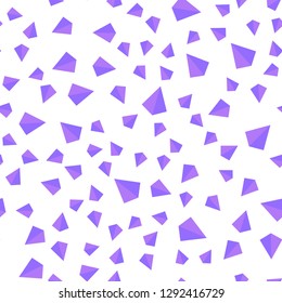 Light Purple vector seamless, isometric cover with polygonal style. Glitter abstract illustration with triangular shapes. Pattern for design of fabric, wallpapers.