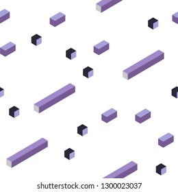 Light Purple vector seamless, isometric texture in rectangular style. Illustration with set of colorful rectangles. Design for textile, fabric, wallpapers.