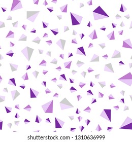 Light Purple vector seamless, isometric cover with polygonal style. Triangles on abstract background with colorful gradient. Design for wallpaper, fabric makers.