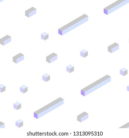 Light Purple vector seamless, isometric template with rhombus. Decorative design in abstract style with rectangles. Pattern for trendy fabric, wallpapers.